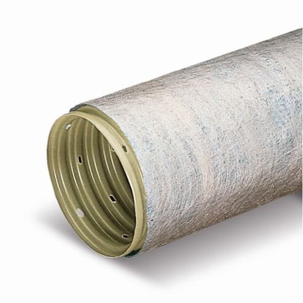 Труба гофрированная дренажная ПВХ 113/126 с геотекстильным фильтром